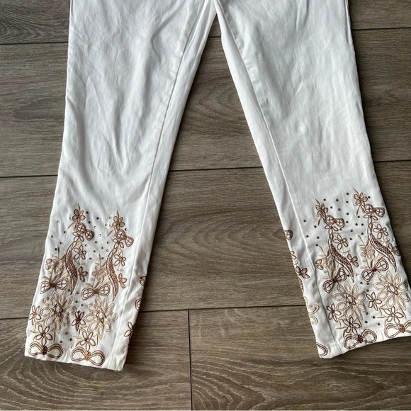 Joseph  Ribkoff Embroidered Leg Jean - Picture 8 of 15